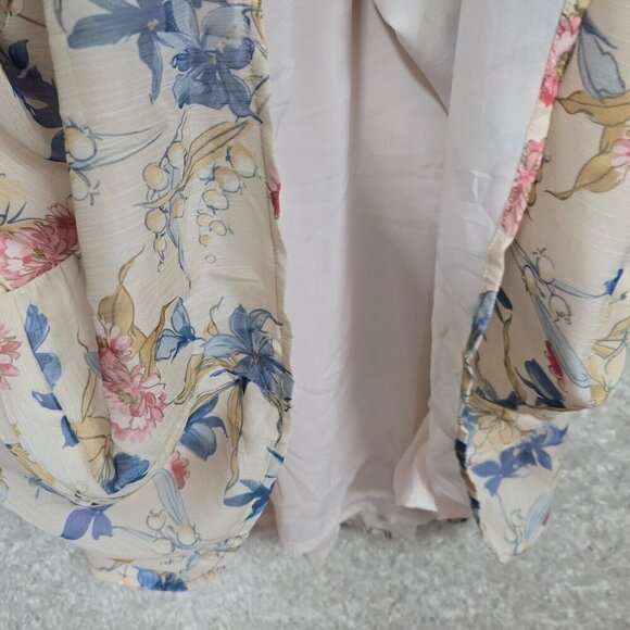 Tuckernuck Floral Drop Waist Mini Dress‎ XXL Ruffle Lined Cottagecore Boho Chic - Picture 8 of 16